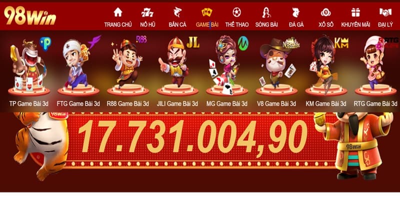 Top sảnh game bài hot nhất 98Win